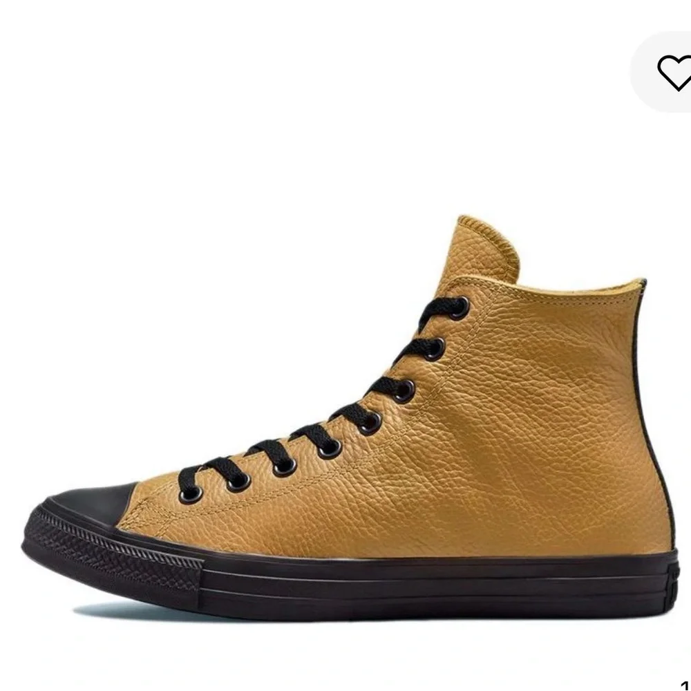 Converse chuck Taylor all star lined Tan and Black leather High-Top Sneakers - Picture 2 of 10